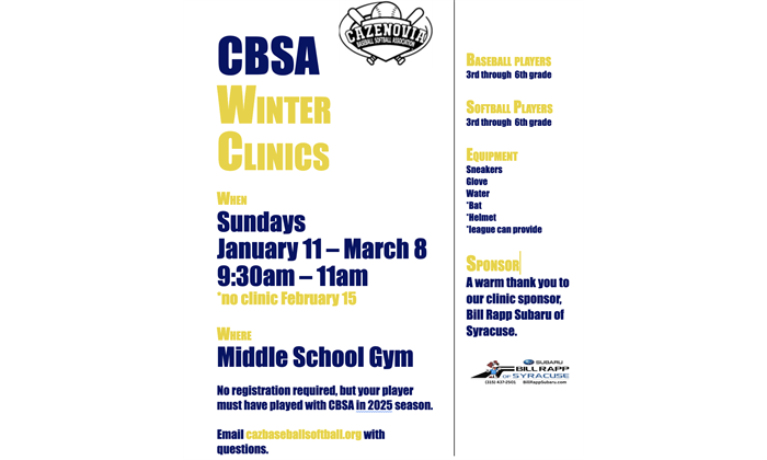 Winter Clinics Begin Jan 11, 2026!